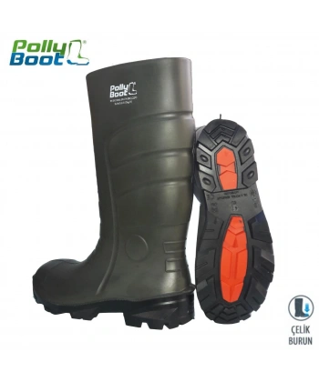 Pollyboot Vega 40 Numara Çelik Burunlu Çizme Poliüratan