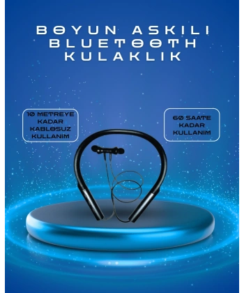 Polygold PG-100 Type-C Şarjlı Bluetooth Kulaklık – Boyun Askılı, Uzun Pil Ömürlü, Mikrofonlu