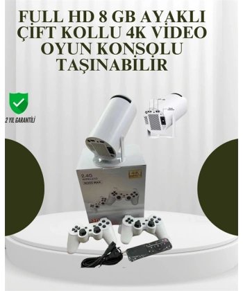 Portatif 4K Projeksiyon – 4.000 Uygulama, Kablosuz Yansıtma ve Bluetooth 5.0