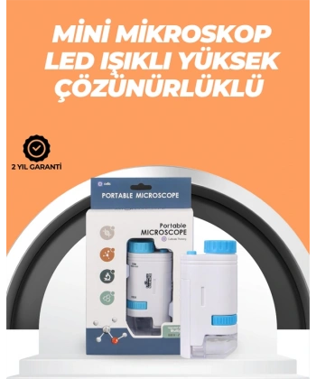 Portatif El Mikroskop – LED Işıklı, Aynı Anda Net Odaklama