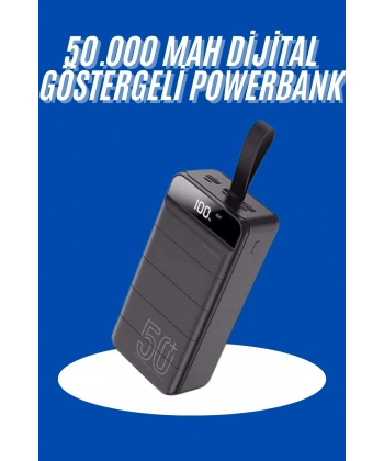 Powerbank 50.000 Mah Dijital Göstergeli Taşınabilir 4 Portlu Hızlı Powerbank