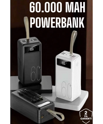 Powerbank 60.000 MAH Dijital Göstergeli 4 Portlu Taşınabilir
