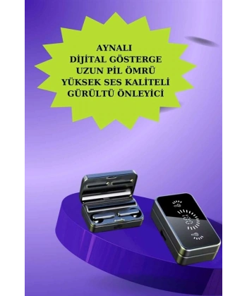 Powerbank Aynalı Bluetooth Kulaklık Ve Akıllı Saat Seti ANC Özelliği Dokunamatik