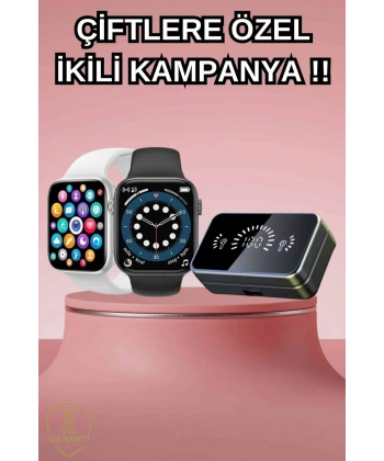 Powerbank Bluetooth Kulaklık Ve Yeni Model Akıllı Saat Seti ANC Özelliği Dokunamatik