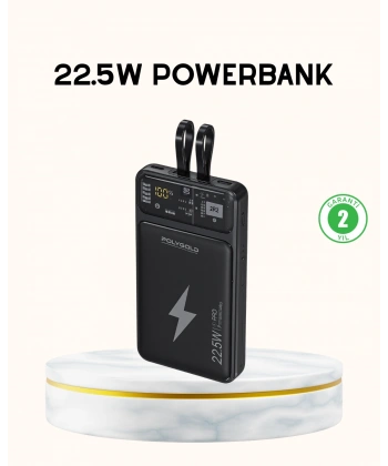 Powerbank Hızlı Şarj 10000 mAh Dahili Kablo