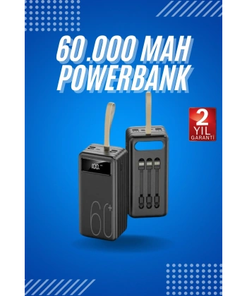 Powerbank Yüksek Kapasiteli 60.000 Mah Hızlı Şarj Şarj Özellikli Batarya