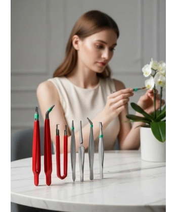 Premium 7 Parça Çelik Profesyonel Çiçek Bakım ve Teraryum Cımbız Seti - Lüks Bakım Kiti