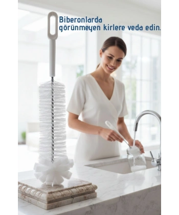 Premium Lüks Şişe ve Biberon Fırçası - Ultra Dayanıklı Profesyonel Temizlik & Kristal Parlaklık