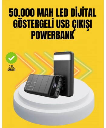 Profesyonel 50.000 mAh Powerbank – Aynı Anda Birden Fazla Cihaz Şarj Eden, Dayanıklı ve Güvenli Taşınabilir Şarj Cihazı