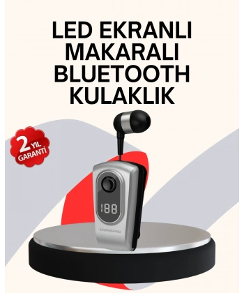 Profesyonel Bluetooth Kulaklık – Klipsli, Titreşimli, Dijital Göstergeli