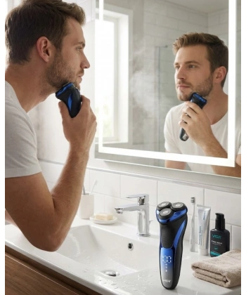 Profesyonel Elektrikli Tıraş Makinesi 3D Döner Başlık Erkek Bakım Cihazı