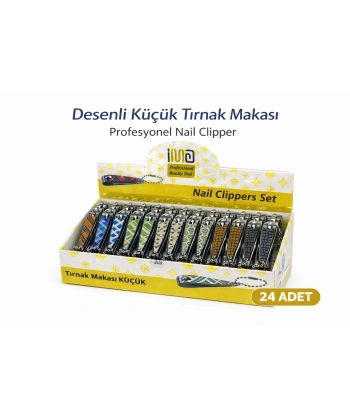 Profesyonel Küçük Tırnak Makası Desenli Nail Clipper 24 Adet