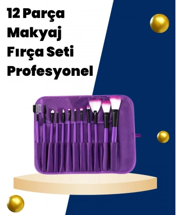 Profesyonel Makyaj Uygulamalarına Özel 12 Parça Kompakt ve Hafif Makyaj Fırça Seti