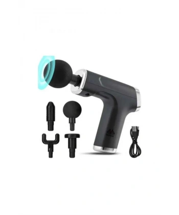 Profesyonel Masaj Tabancası Sporcu Masaj Aleti 4 Başlıklı Şarjlı Titreşimli