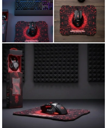 Profesyonel  Mouse Seti Dokuma USB Kablolu RGB Aydınlatmalı