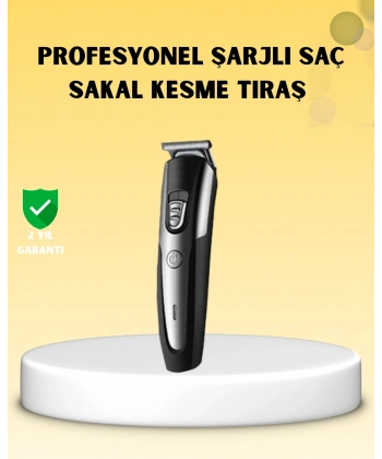 Profesyonel Saç ve Sakal Kesme Tıraş Makinesi Kablosuz Ergonomik Tasarım