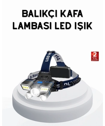 Profesyonel Şarjlı LED Far – IPX5 Suya Dayanıklı, 4 Işık Modu, Hareket Sensörlü