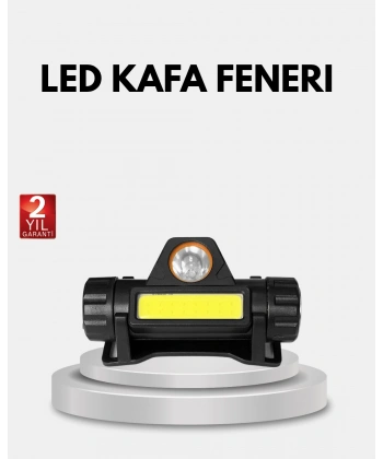 Profesyonel Şarjlı LED Kafa Lambası – Uzun Mesafe + Ortam Aydınlatması