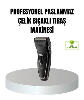 Profesyonel Şarjlı Saç ve Sakal Tıraş Makinesi – Çelik Bıçaklı, Ayarlanabilir Başlıklı, Kablosuz