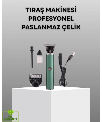 Profesyonel Şarjlı Tıraş Makinesi – 180 Dakika Kullanım, 2.5 Saat Hızlı Şarj, Evrensel USB Şarj Girişli