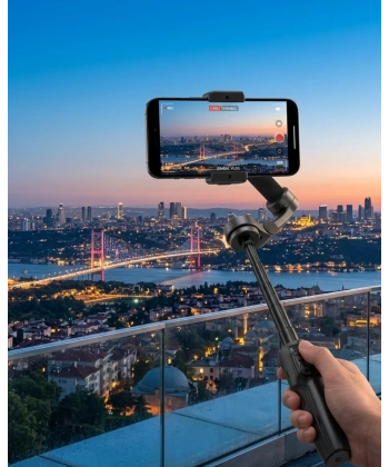 Profesyonel Telefon Gimbal Stabilizer 3 Axis Video Sabitleyici Vlog Tripod