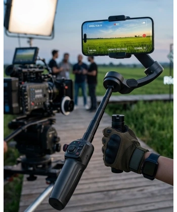 Profesyonel Telefon Video Sabitleyici Gimbal Stabilizer Vlog Aparatı