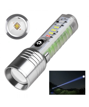 Profesyonel TG LED Güçlü 8 Modlu Type-C 1000 Lümen Polis Çakarlı Şarjlı El Feneri