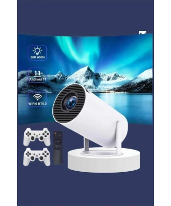 Projeksiyon Cihazı Video Oyun Konsolu Projektör Taşınabilir Ayaklı Çift Kollu 4K Çözünürlüklü