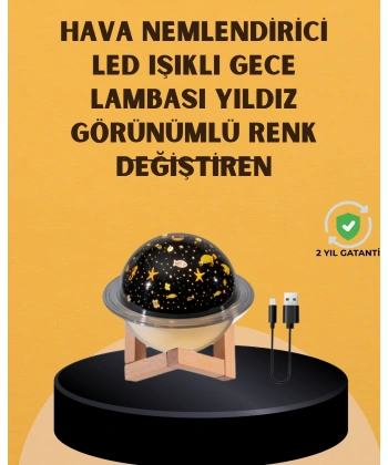 Projektör ışıklı, aromaterapi uyumlu mini masaüstü hava nemlendirici cihaz