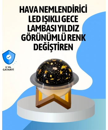 Projektör ışıklı ve aromaterapi destekli taşınabilir nemlendirici cihaz USB bağlantılı