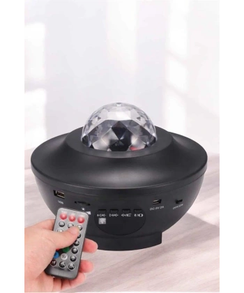 Projektör Yıldız Gece Lambası Disko Topu Bluetooth Bağlantılı Taşınabilir Şarjlı