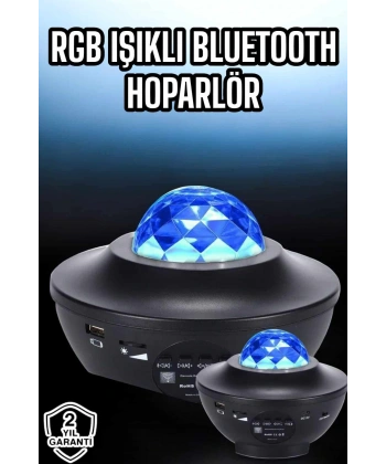 Projektör Yıldız Gece Lambası Disko Topu Bluetooth Bağlantılı Taşınabilir Şarjlı