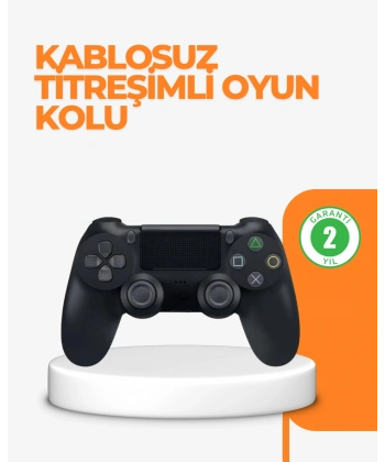 PS4 Uyumlu Kablosuz Oyun Kolu – Titreşimli, Şarjlı ve Ergonomik