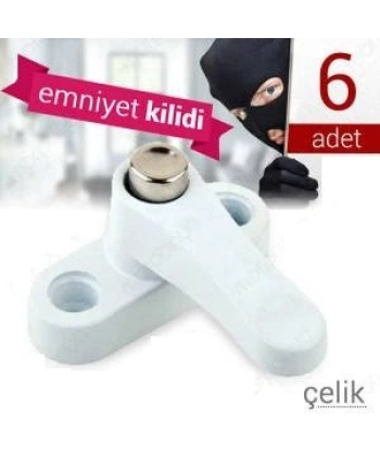 Pvc Kapı Pencere Emniyet Kilidi - ÇELİK - 6 Adet