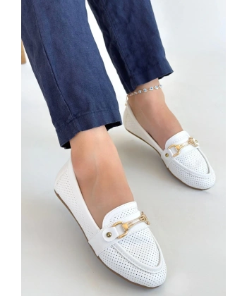 Rain Beyaz Cilt Babet Ayakkabı