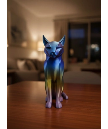 Rainbow Renkli Kedi Biblosu Dekoratif Masa ve Raf Süsü