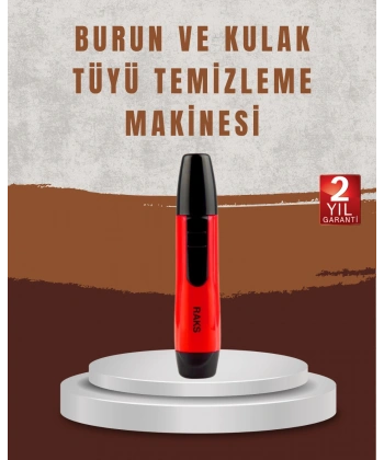 Raks Leo Burun Kulak Tüy Alma Makinesi 45 dk Şarj Süreli Kırmızı