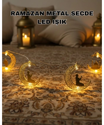 Ramazan Ay Işığı Secde Eden Adam Silüetli LED Peri Işığı