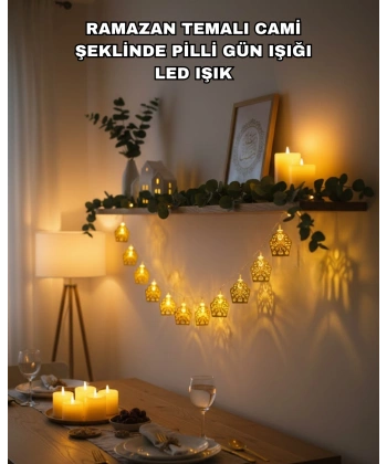 Ramazan Bayram Süslemesi İçin LED Işık Cami Figürlü Dekoratif Tasarım