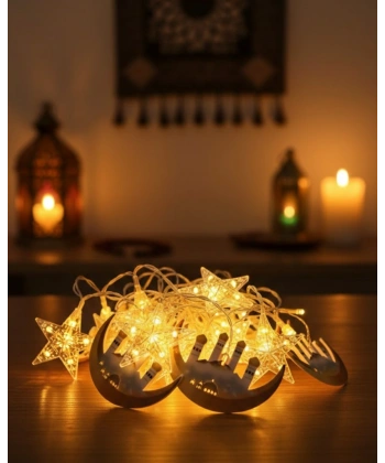 Ramazan Dekorasyonu İçin 3 Metre Hilal Yıldız LED Işık