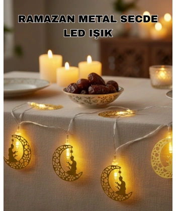 Ramazan Temalı Ay İçinde Secde Eden Adam LED Peri Işığı