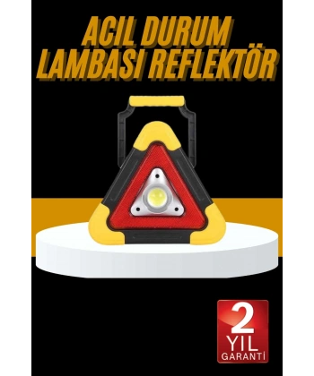Reflektör Işıklı Ikaz Lambası Şarjlı Çok Fonksiyonlu Işıklı Üçgen Reflektör