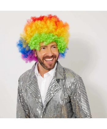 Rengarenk Kıvırcık Afro Bonus Peruk