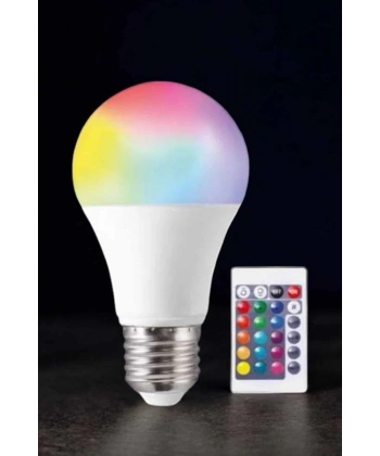 Renk Değiştirebilen RGB Işıklı Led Ampul A+Enerji 15 Watt Led Işık