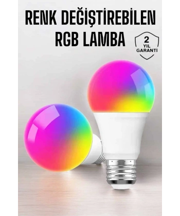 Renk Değiştirebilen RGB Işıklı Led Ampul A+Enerji 15 Watt Led Işık