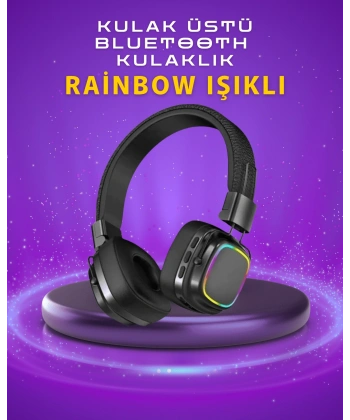 Renkli Işık Efektli Bluetooth 5.3 Müzik Kulaklığı