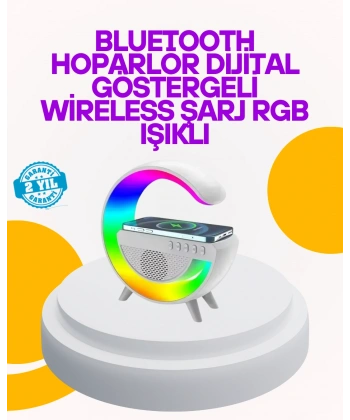 Renkli Işıklı 15W Kablosuz Şarjlı Masa Lambası