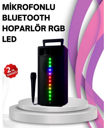 Renkli Işıklı Bluetooth Hoparlör – Taşınabilir, Güçlü Ses Performansı