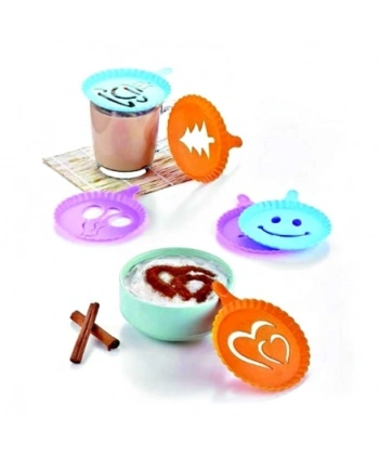 Renkli Kahve Süsleme Şablonları  - 4Lü Magic Süsleme Şablonu