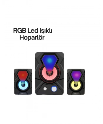 Renkli LED Işıklı Hoparlör